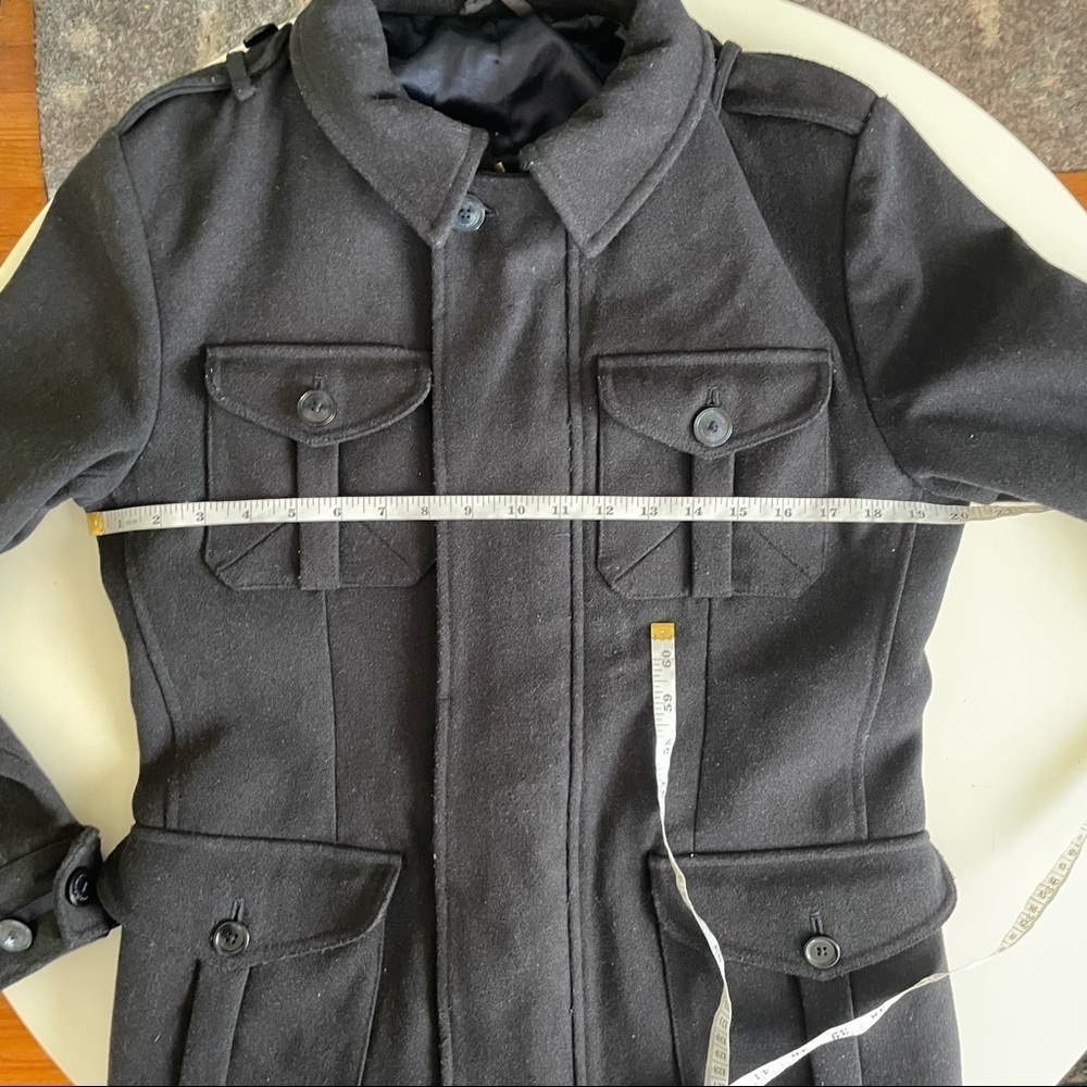 Daniele Alessandrini Wool Blend Military Jacket Black Men’s Size Medium - Picture 6 of 15